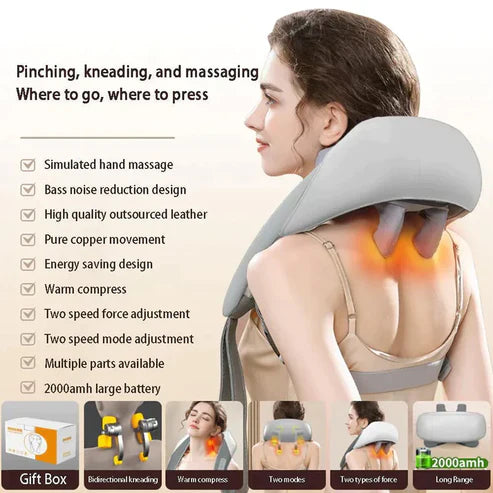 Thermal neck and shoulder massager